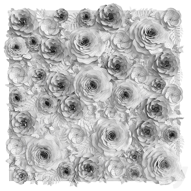 A wall of paper flowers. Photo background 3DSMax File - thumbnail 6