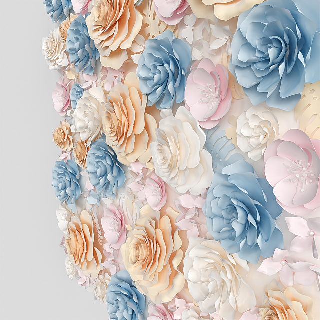 A wall of paper flowers. Photo background 3DSMax File - thumbnail 7