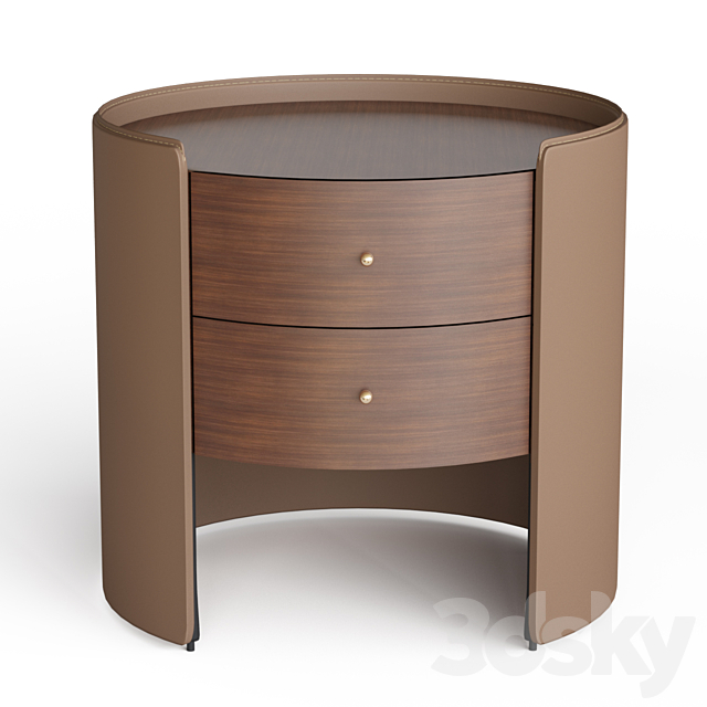 Sideboard in walnut and leather. Firmo 3d