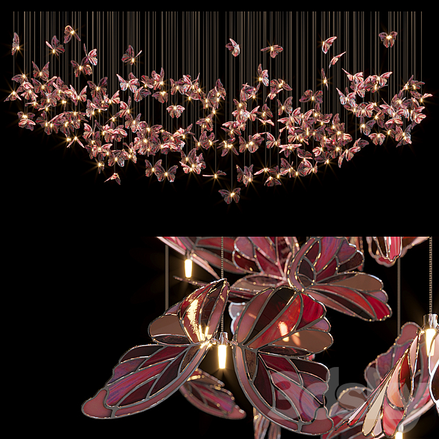 Light stained glass Vargov Design – Butterfly 3DSMax File - thumbnail 1