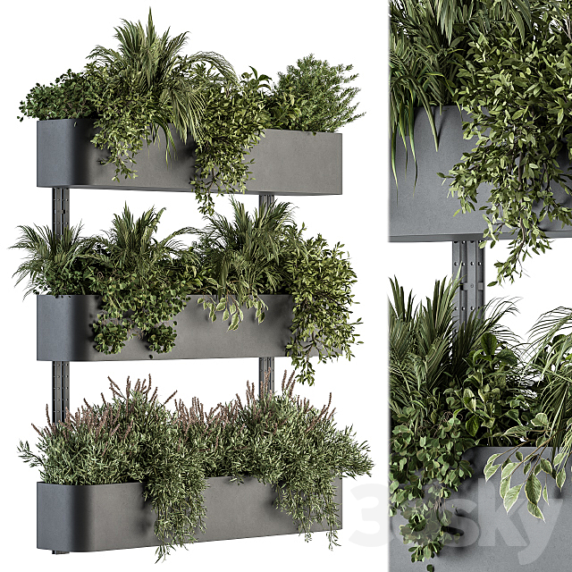 Indoor Plant Set 306 – Box Stand with Hanging Plants 3DSMax File - thumbnail 2