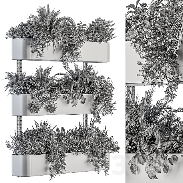 Indoor Plant Set 306 – Box Stand with Hanging Plants 3DSMax File - thumbnail 5