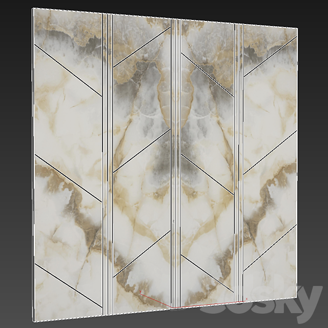 Decorative wall panel 34 3DS Max Model - thumbnail 4