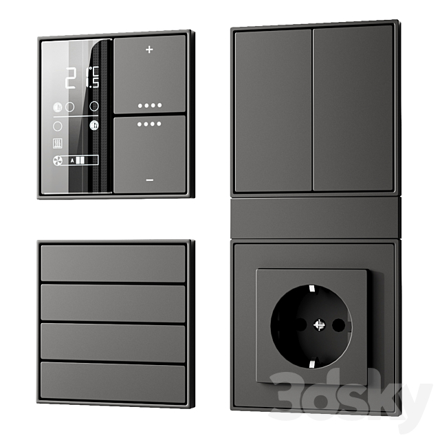 Ekinex sockets and switches 3d