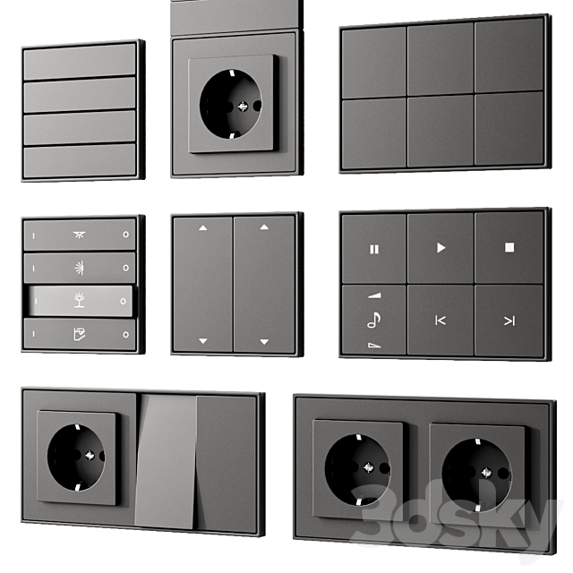 Ekinex sockets and switches 3dsky