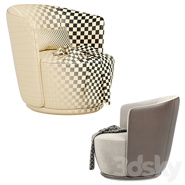 BLUES armchair by Turri design 3DSMax File - thumbnail 4