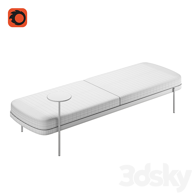 Bench Abisko AB 3P00 from True Design 3d