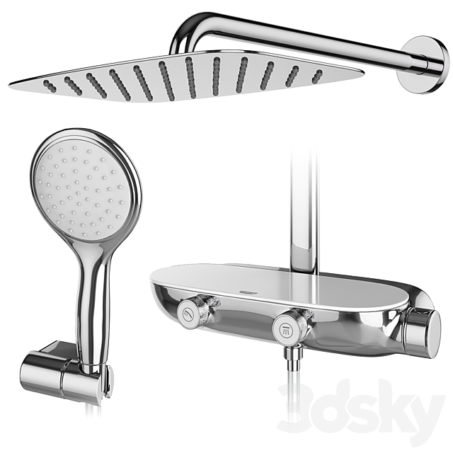Faucets and shower systems Grohe and IDEAL standard set 146 3DSMax File - thumbnail 5