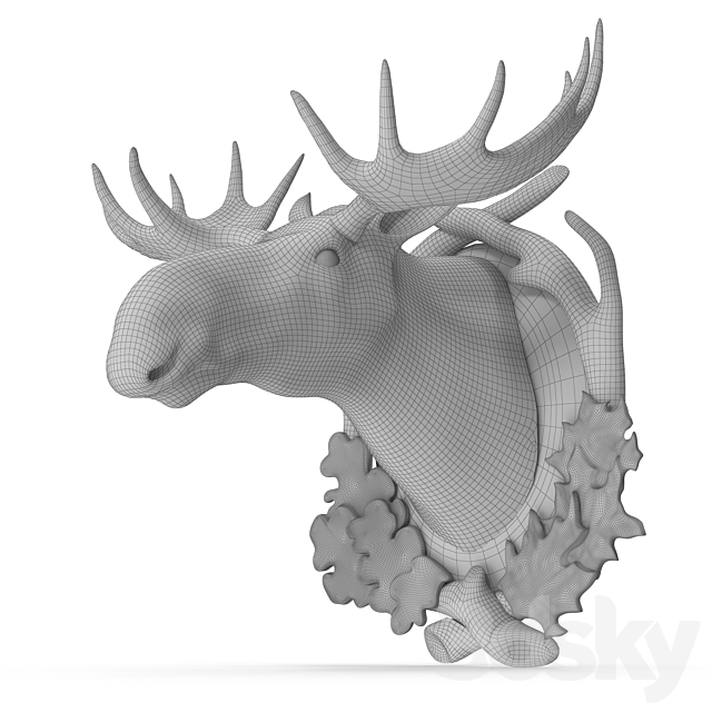 Elbow head on a medallion 3dsky