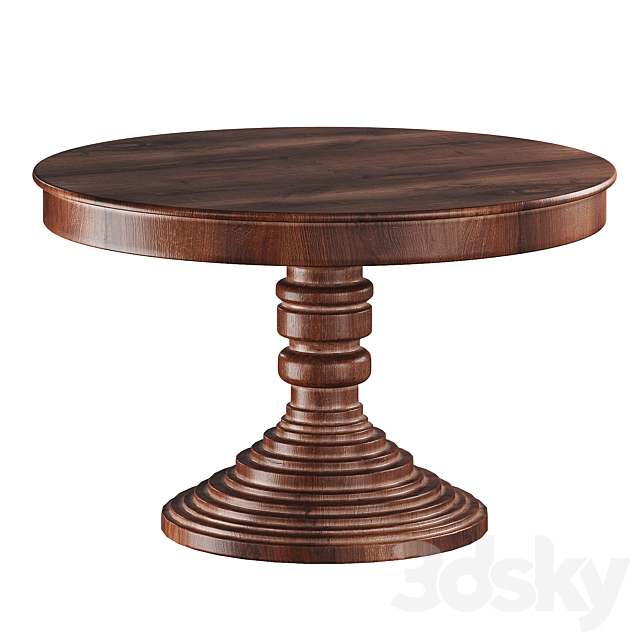 Round dining table in classic style 3DSMax File - thumbnail 1