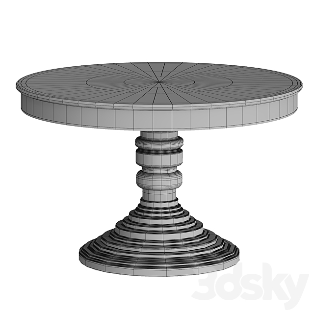 Round dining table in classic style 3DSMax File - thumbnail 2