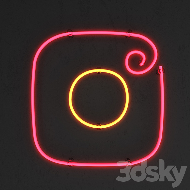 Neon light. Set 9 3d
