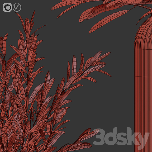 Olives in vases 3 3d