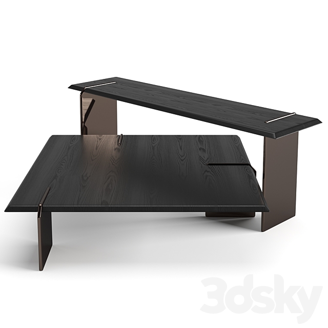 Minotti Keel square coffee tables set 3d