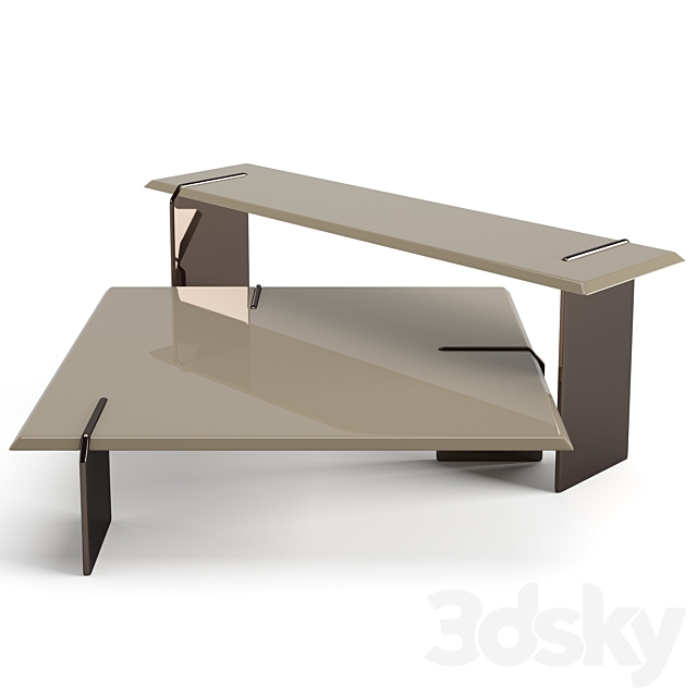 Minotti Keel square coffee tables set 3dsky