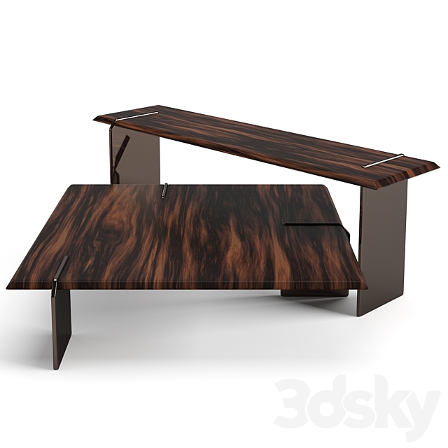 Minotti Keel square coffee tables set 3dskyfree