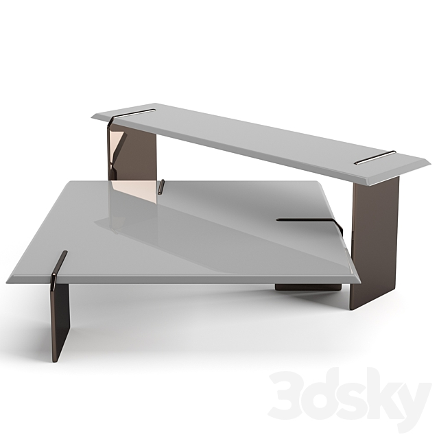 Minotti Keel square coffee tables set 3dmodel