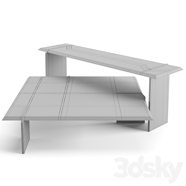 Minotti Keel square coffee tables set 3d Download