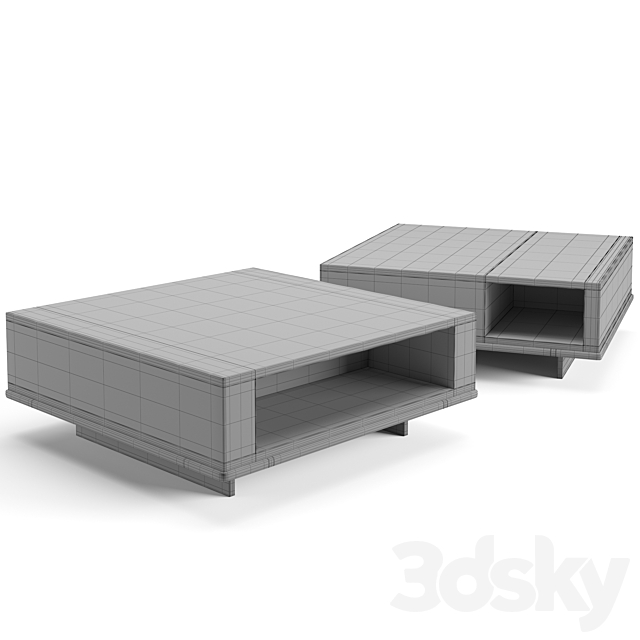 Minotti Roger coffee tables set 3dskyfree