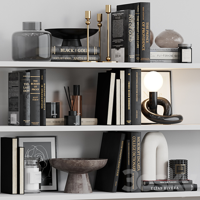 Decor shelf set 18 H&M 3d