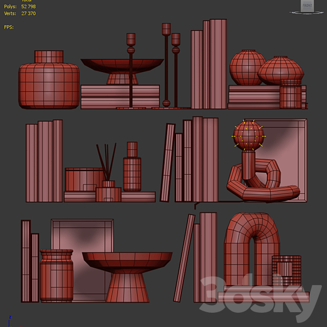 Decor shelf set 18 H&M 3d Download