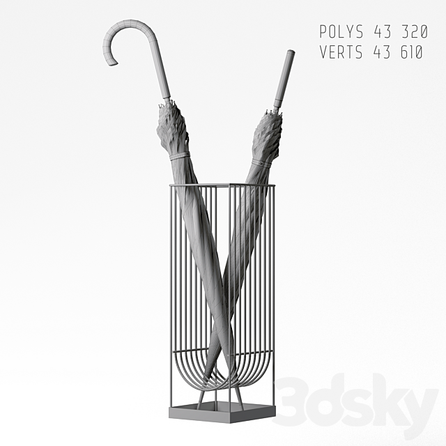 Umbrella stand AYTM Curva 3DS Max Model - thumbnail 4