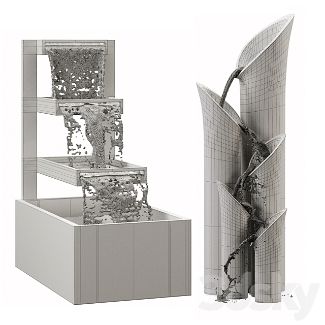 Garden Fountains 05 3d
