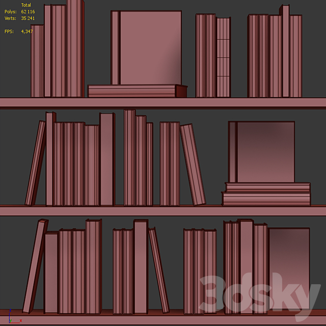 Book decor set 3 3DSMax File - thumbnail 7