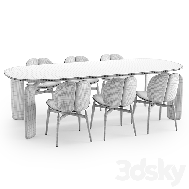 Roche Bobois – PULP table chair lacquer 3DSMax File - thumbnail 4