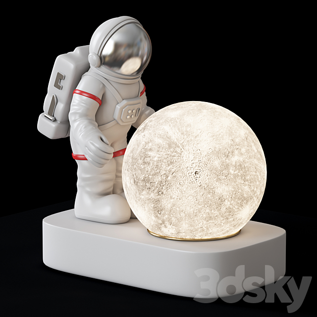 Astronaut lamp 3d