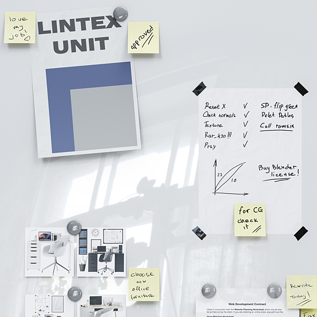 Lintex Unit Writable and sound-absorbing wall sections 3DSMax File - thumbnail 4