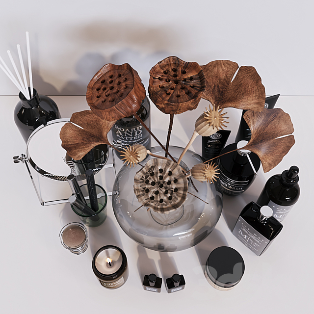 Decorative set with cosmetics 3d