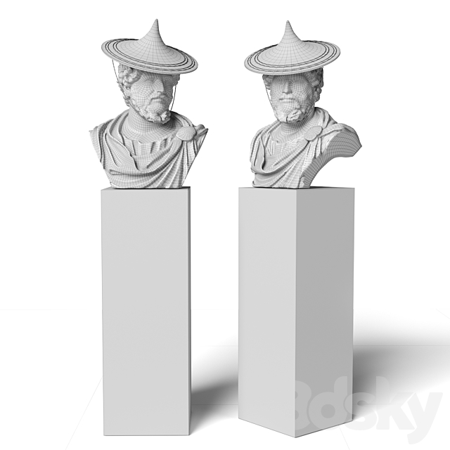 Septimius bust with hat 3DSMax File - thumbnail 5