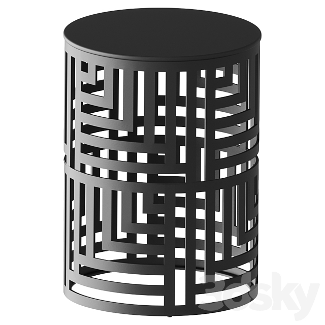 Athes Black Metal Cutout Side Table Coffee Table Coffee Table Coffee Table 3DSMax File - thumbnail 1