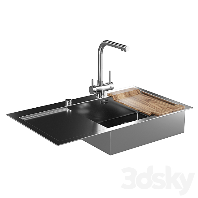 Sink with mixer 3dsky