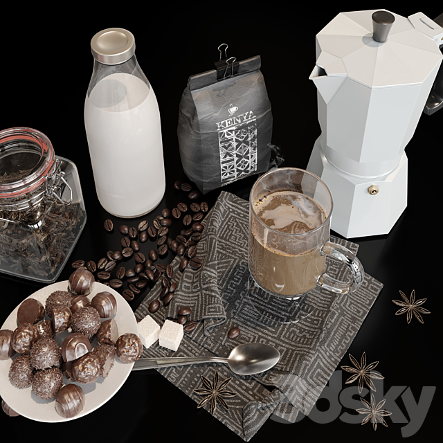 Coffee with milk 3DSMax File - thumbnail 2