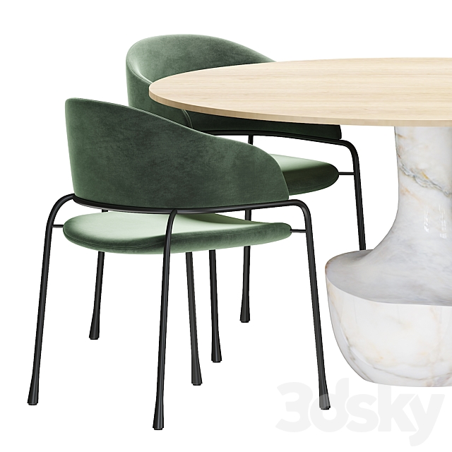 Potocco Fast chair and Anfora table 3DSMax File - thumbnail 2