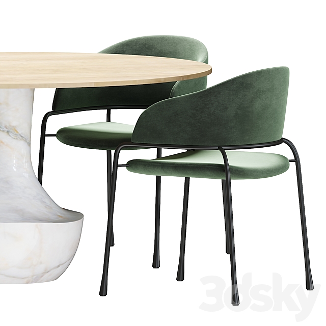 Potocco Fast chair and Anfora table 3DSMax File - thumbnail 3
