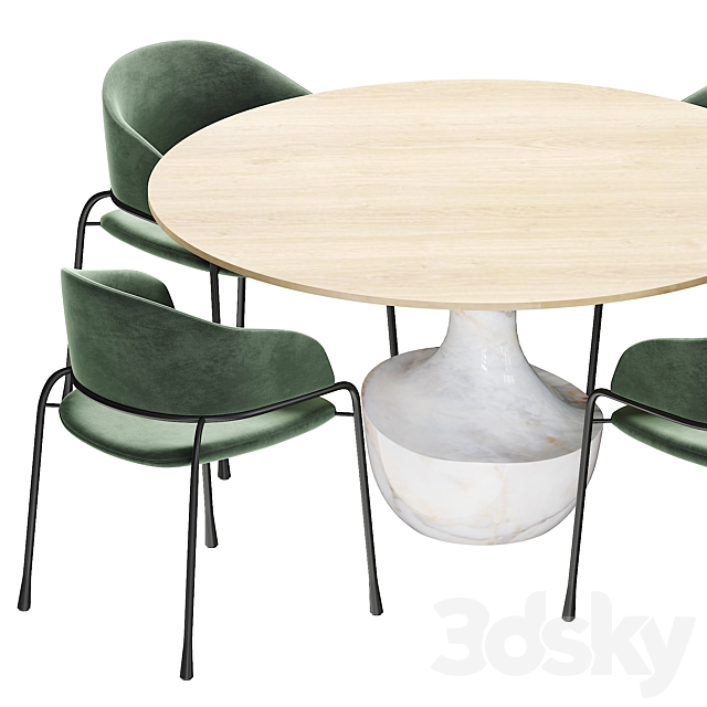 Potocco Fast chair and Anfora table 3DSMax File - thumbnail 4