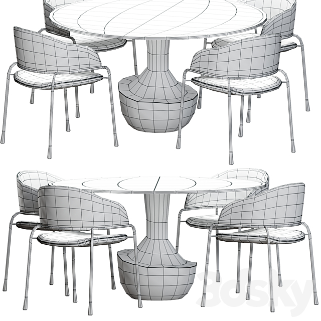 Potocco Fast chair and Anfora table 3DSMax File - thumbnail 5