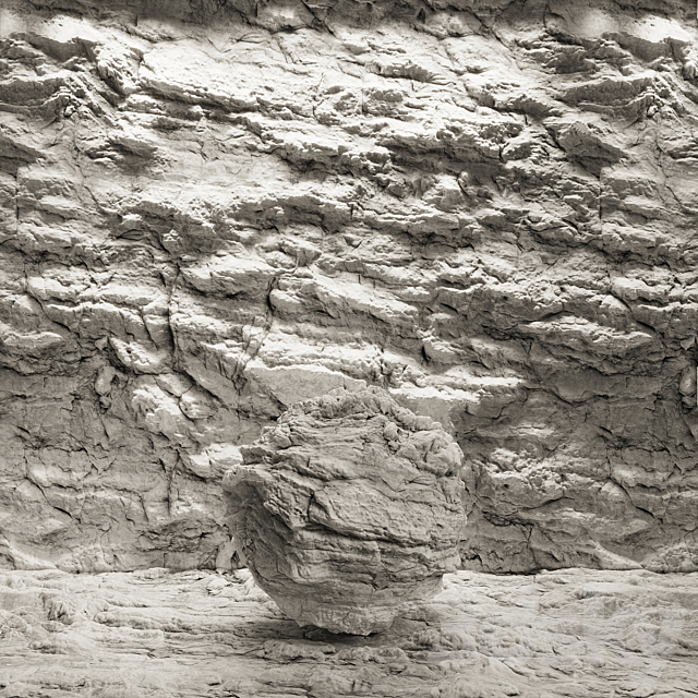 Rock in the interior. Rock material 3d