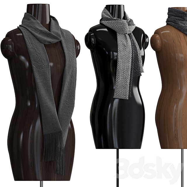 Shawl over the body 3d