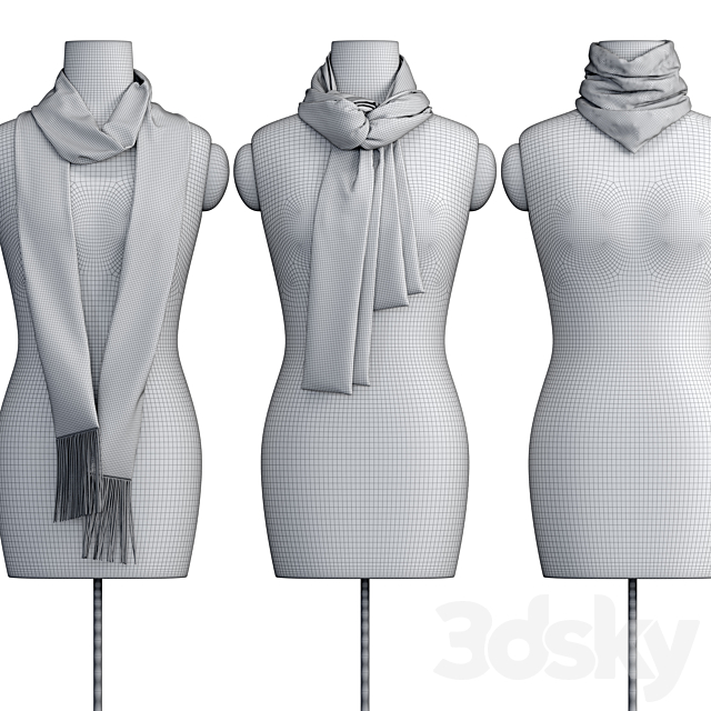 Shawl over the body 3dsky