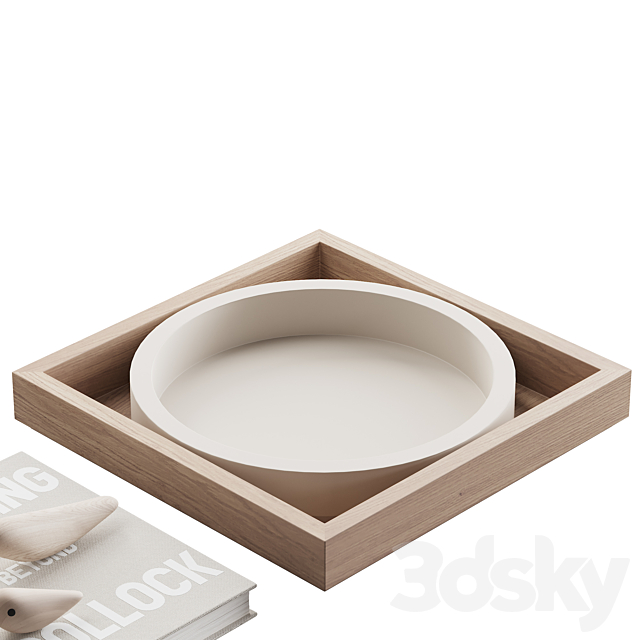 077 Living decor set NEUTRAL BIRDS 00 3dsky