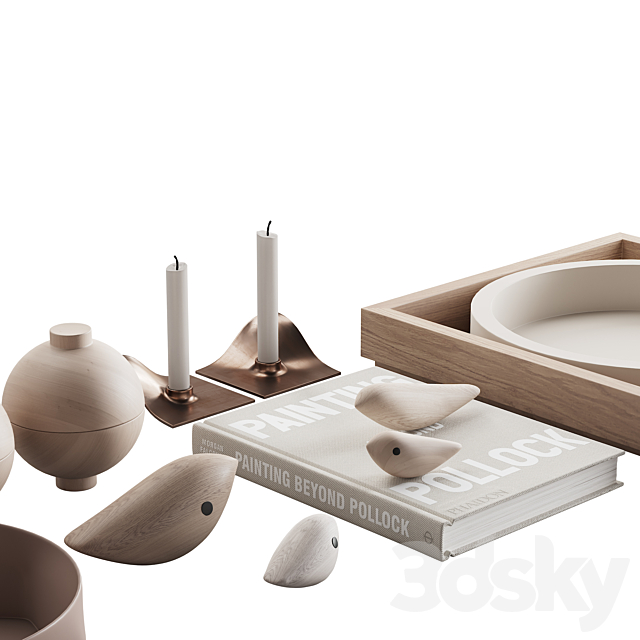 077 Living decor set NEUTRAL BIRDS 00 3dskyfree