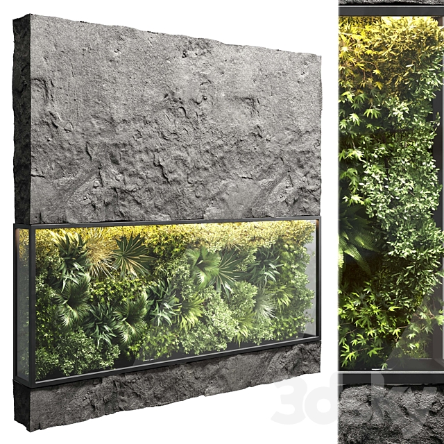 collection outdoor plant stand rock vertical garden wall glass bax vase 12 corona 3DSMax File - thumbnail 1