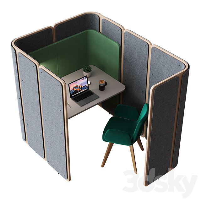 OrangeBox - Coppice WorkStation 02 3dskyfree