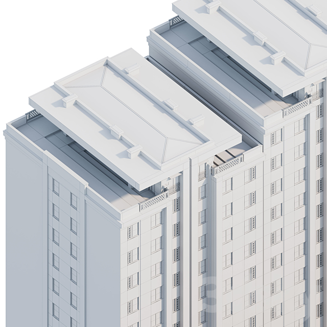 Residential building 12 floors 3DSMax File - thumbnail 5