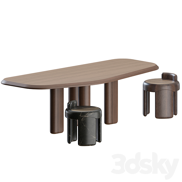 Kafa Dinning Set by Collection Particuliere 3DSMax File - thumbnail 1