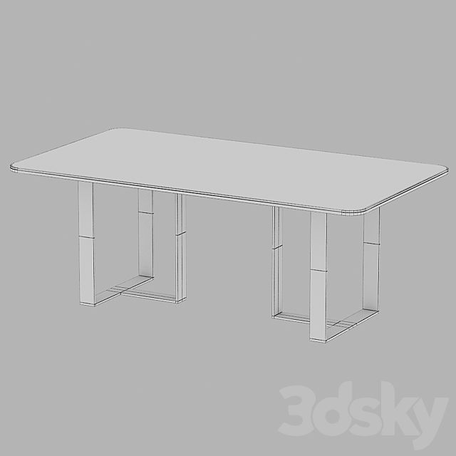 dining table carey wooden kors 3DSMax File - thumbnail 3